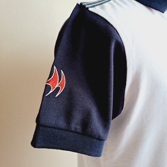 New Men's Impulso Italian While Blue Short Sleeves 100% Cotton Polo Shirt Size M - Picture 4 of 16